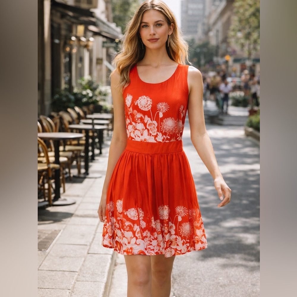 FARM Rio Red Floral Mini Dress